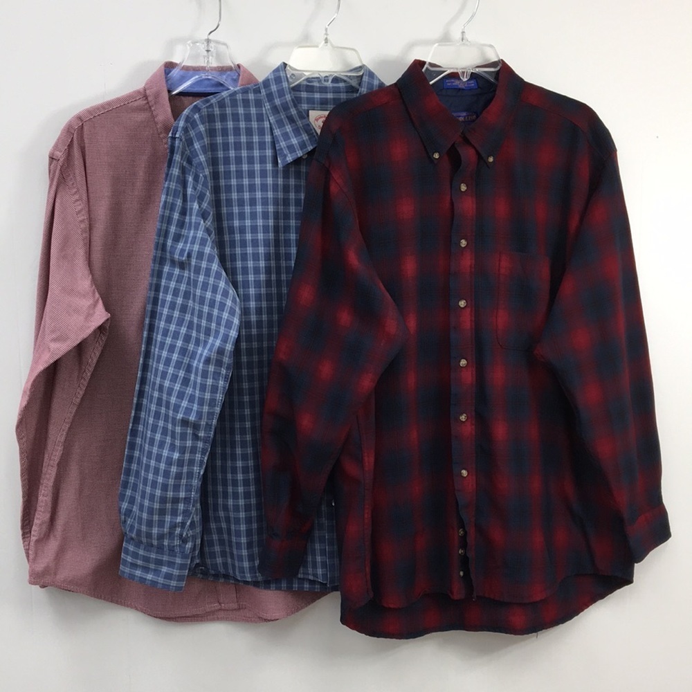 Izod, Brooks Brothers, Pendleton Long Sleeve Button Down Dress Shirt Bundle XL